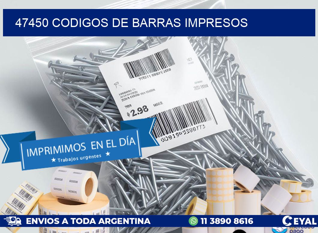 47450 codigos de barras impresos