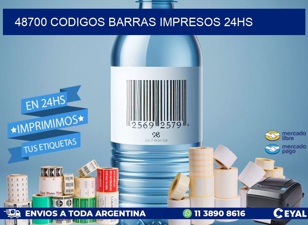 48700 codigos barras impresos 24hs