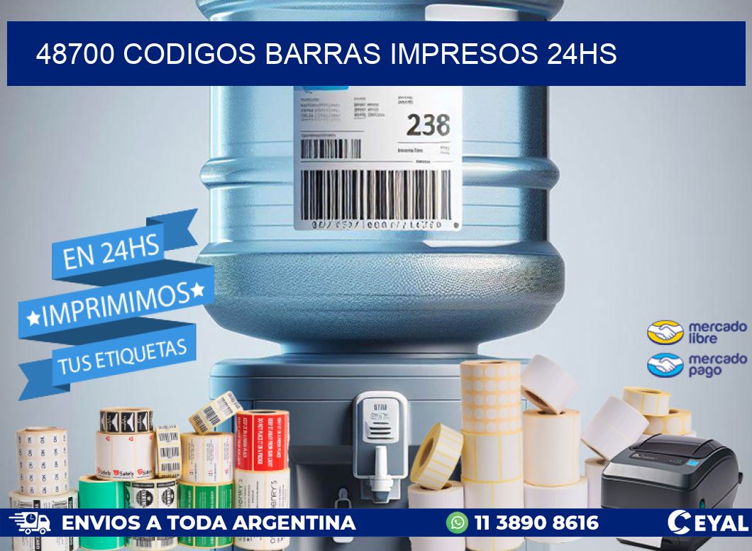 48700 codigos barras impresos 24hs