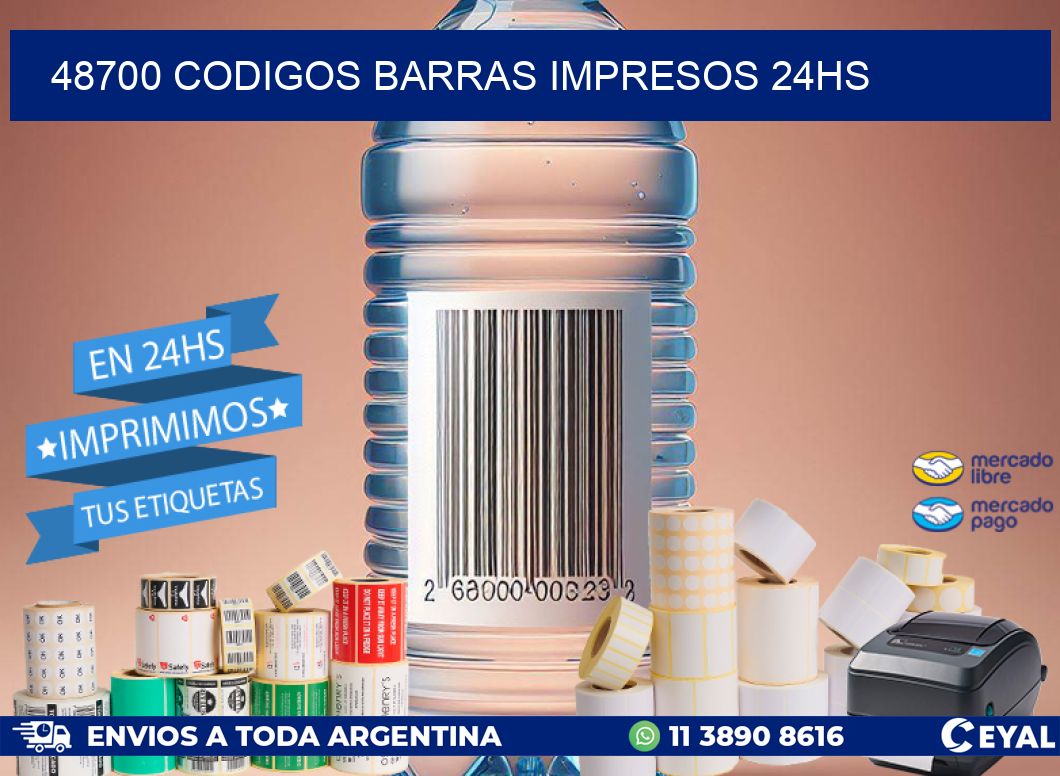 48700 codigos barras impresos 24hs