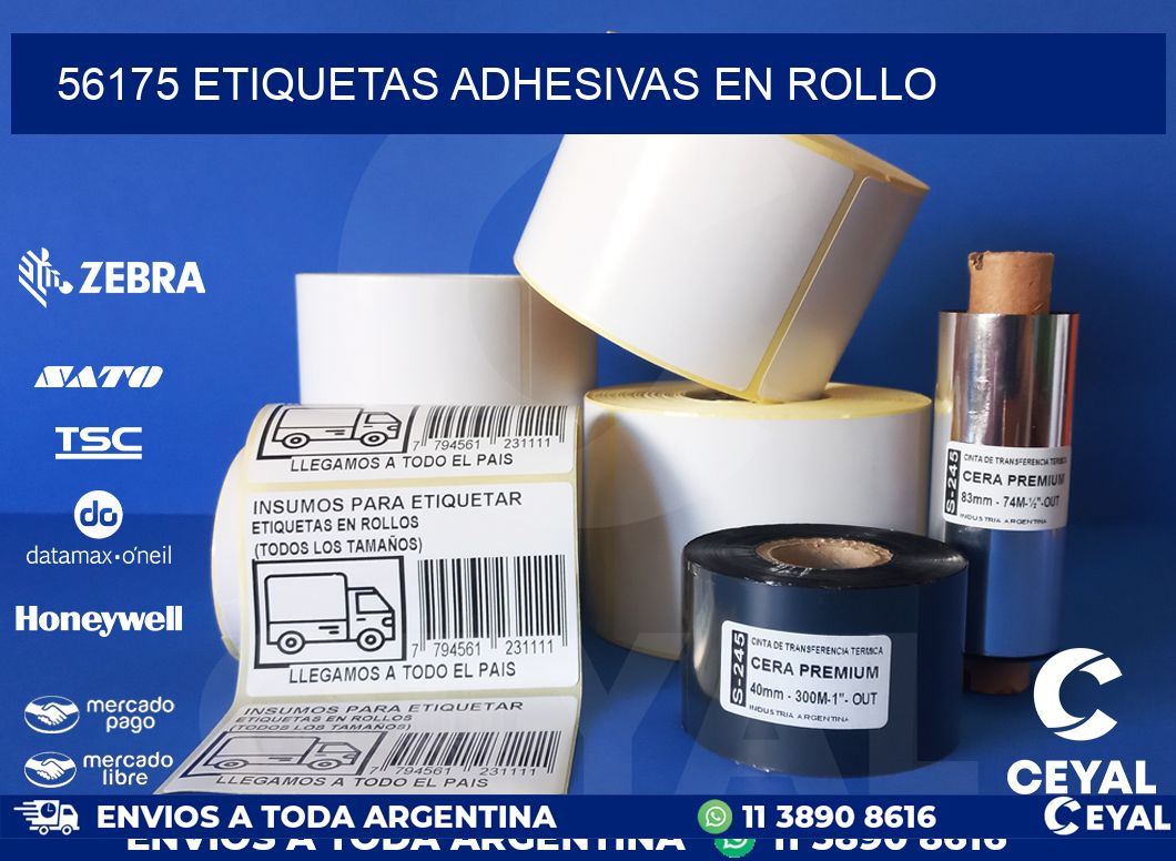 56175 etiquetas adhesivas en rollo