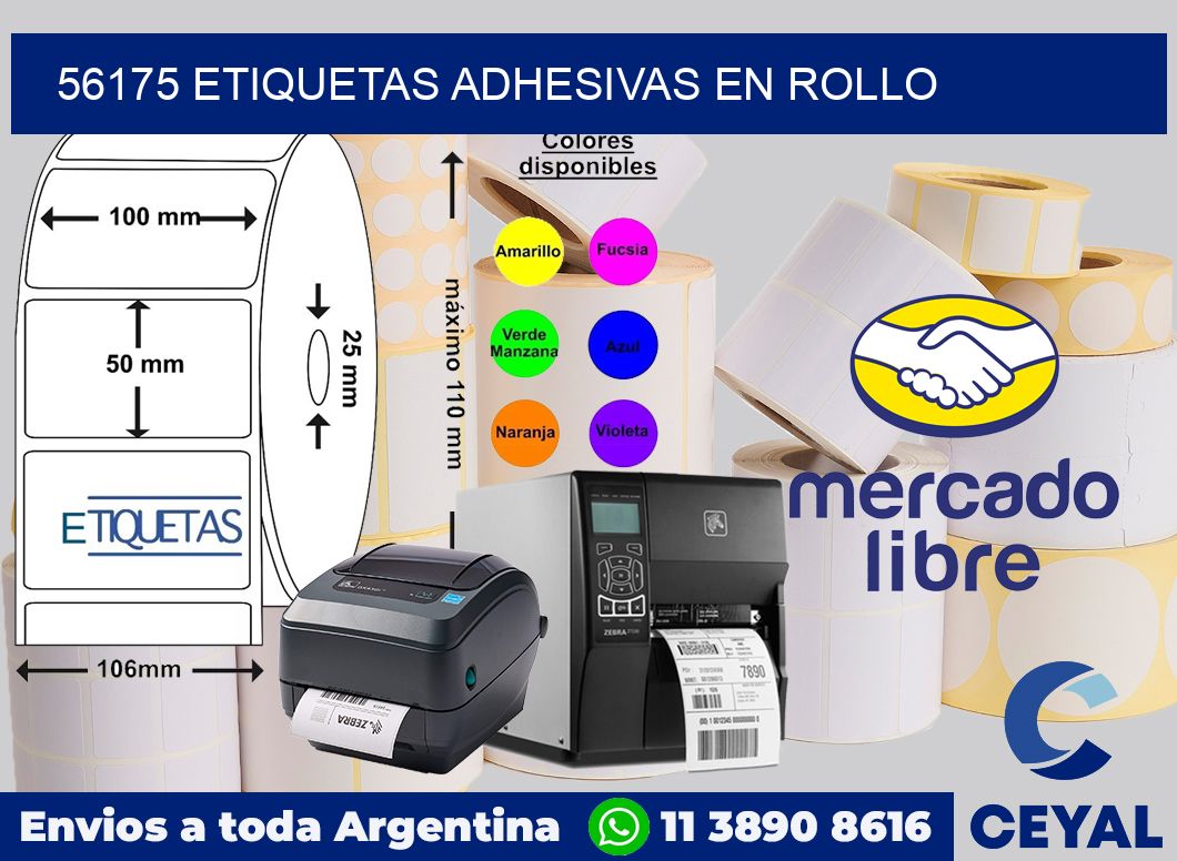 56175 etiquetas adhesivas en rollo