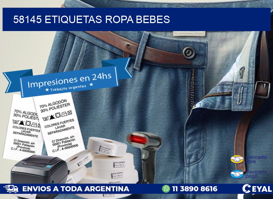 58145 ETIQUETAS ROPA BEBES