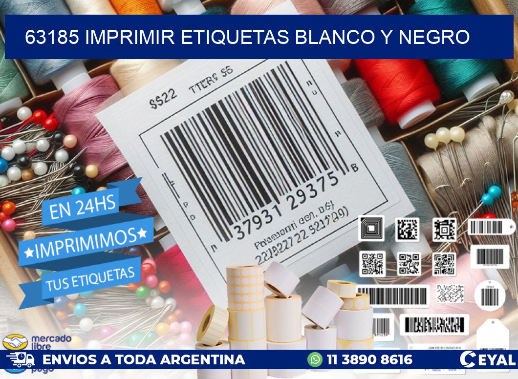 63185 imprimir etiquetas blanco y negro