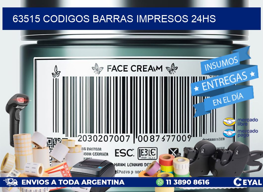 63515 Codigos barras impresos 24hs