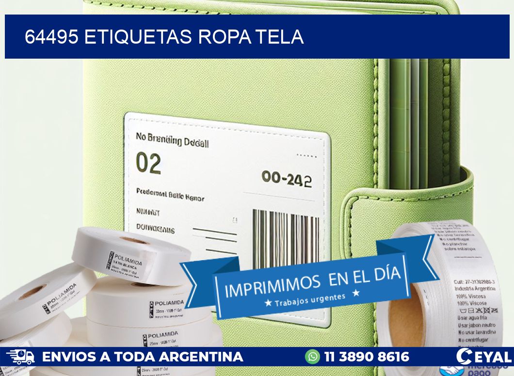 64495 ETIQUETAS ROPA TELA