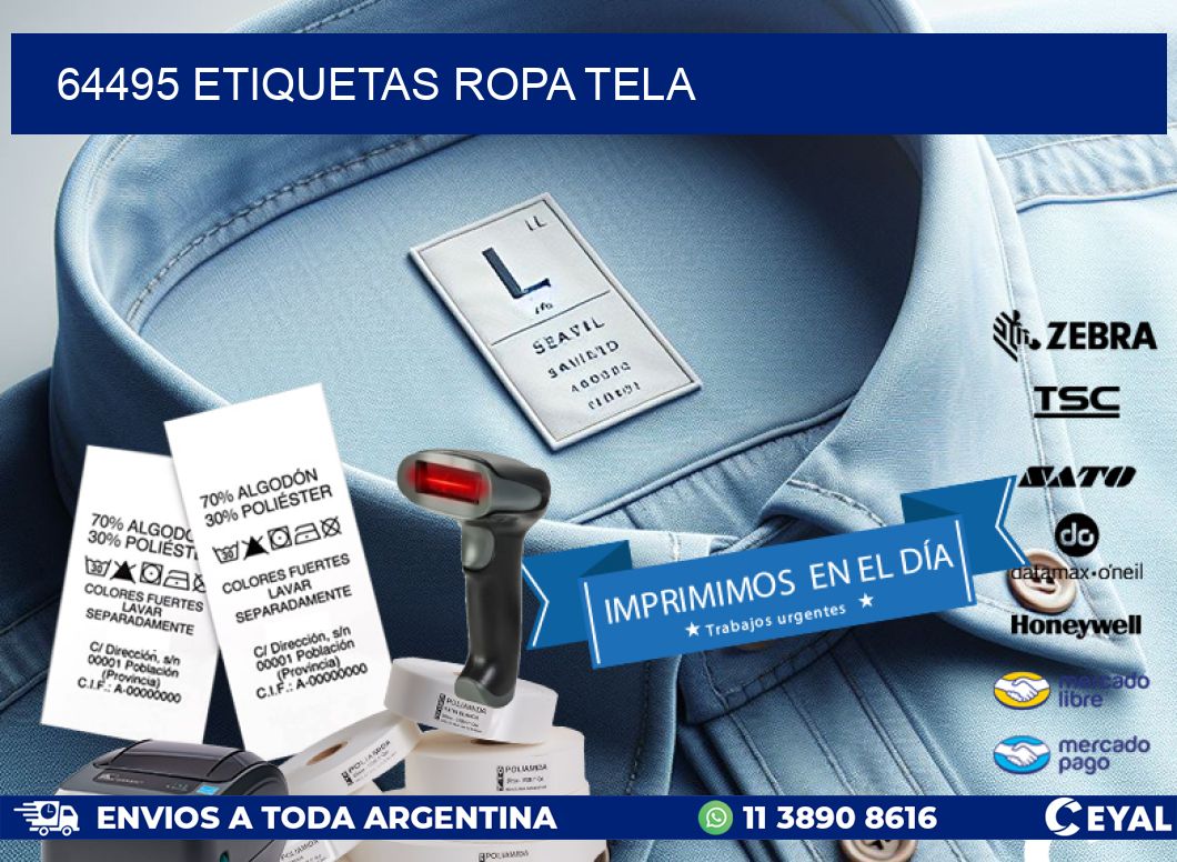 64495 ETIQUETAS ROPA TELA