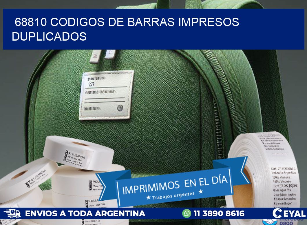 68810 codigos de barras impresos duplicados