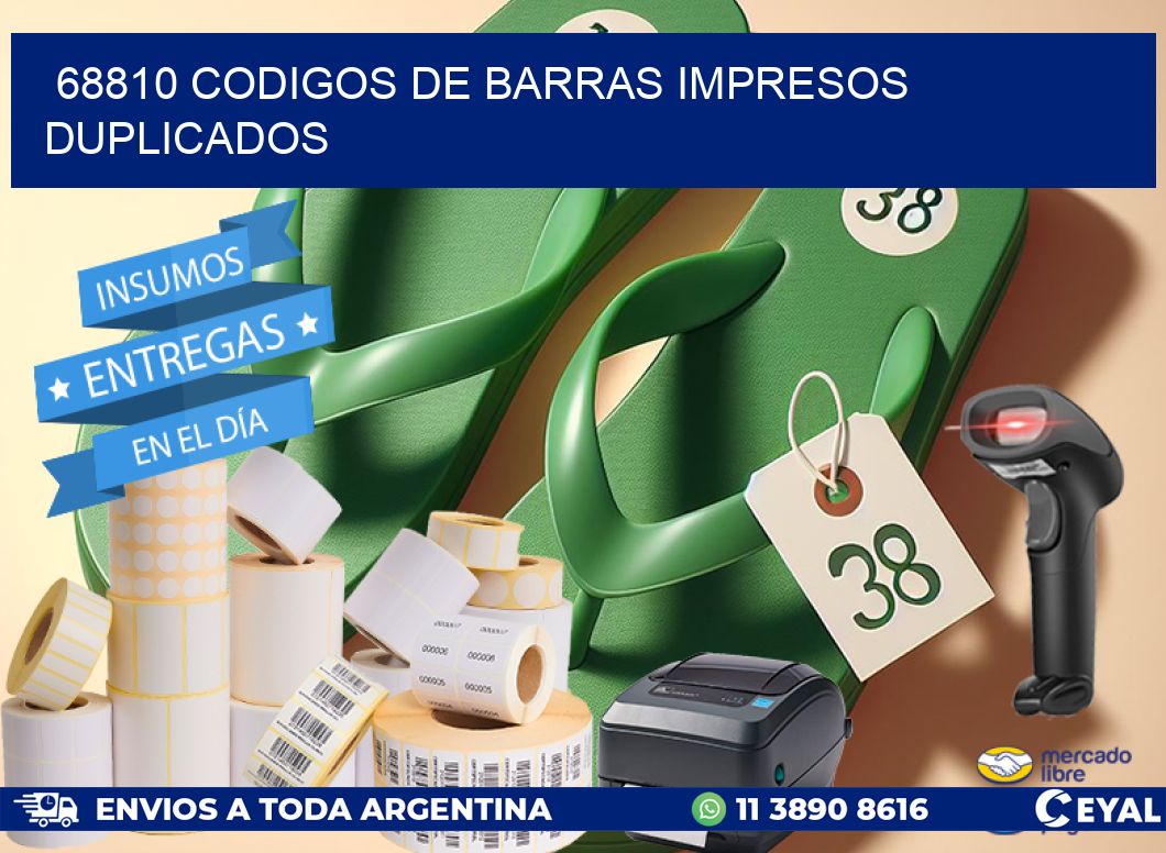 68810 codigos de barras impresos duplicados