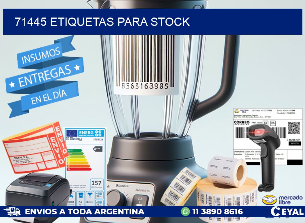 71445 ETIQUETAS PARA STOCK