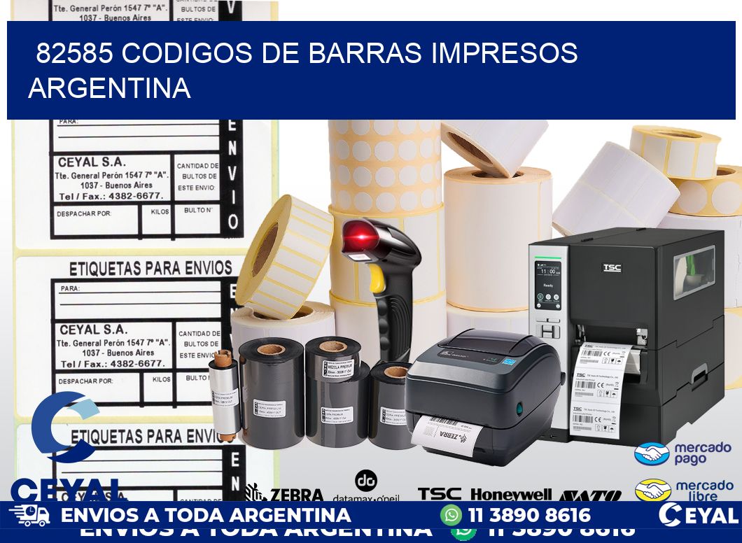 82585 codigos de barras impresos Argentina