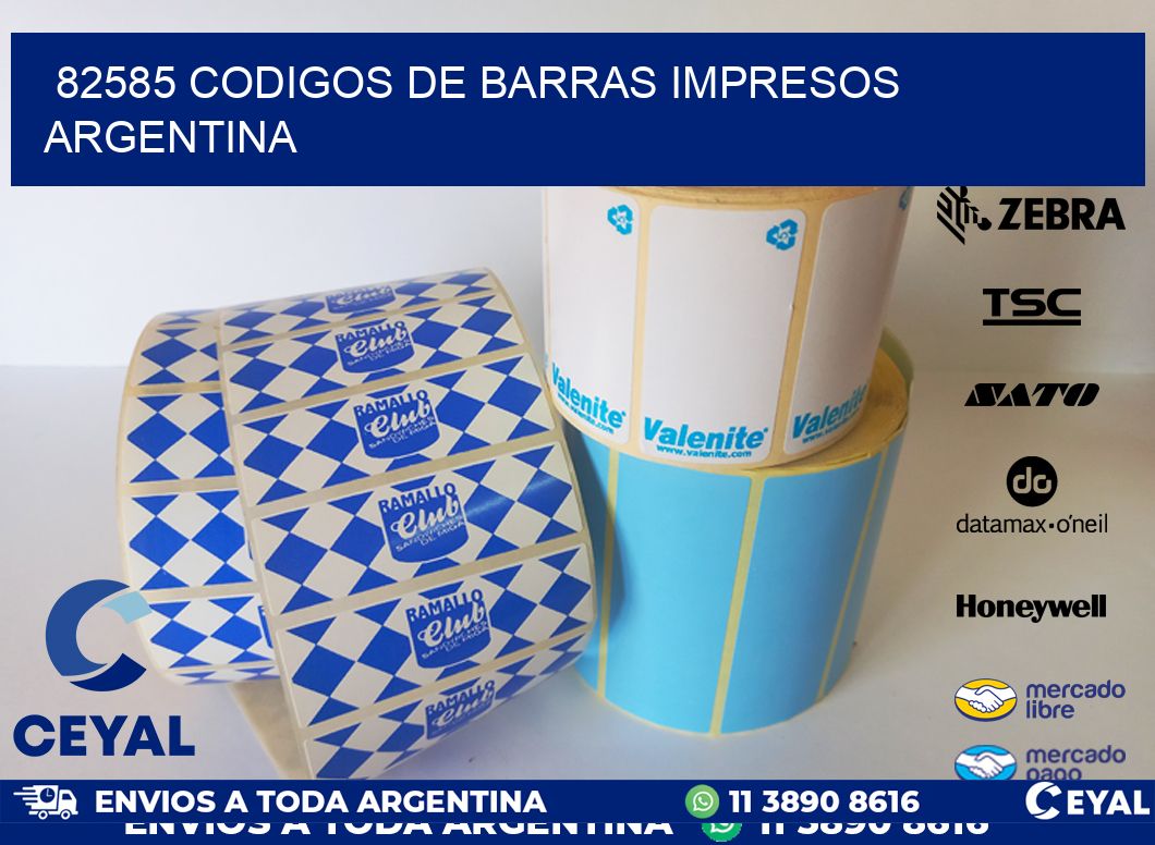 82585 codigos de barras impresos Argentina