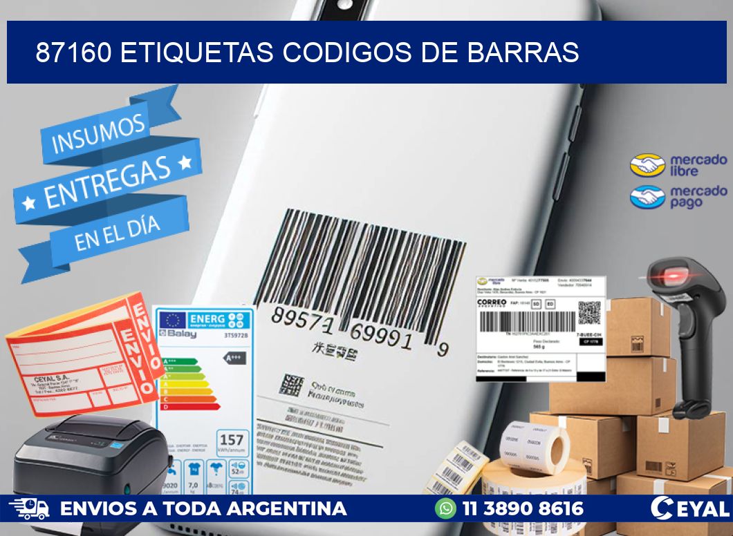 87160 etiquetas codigos de barras