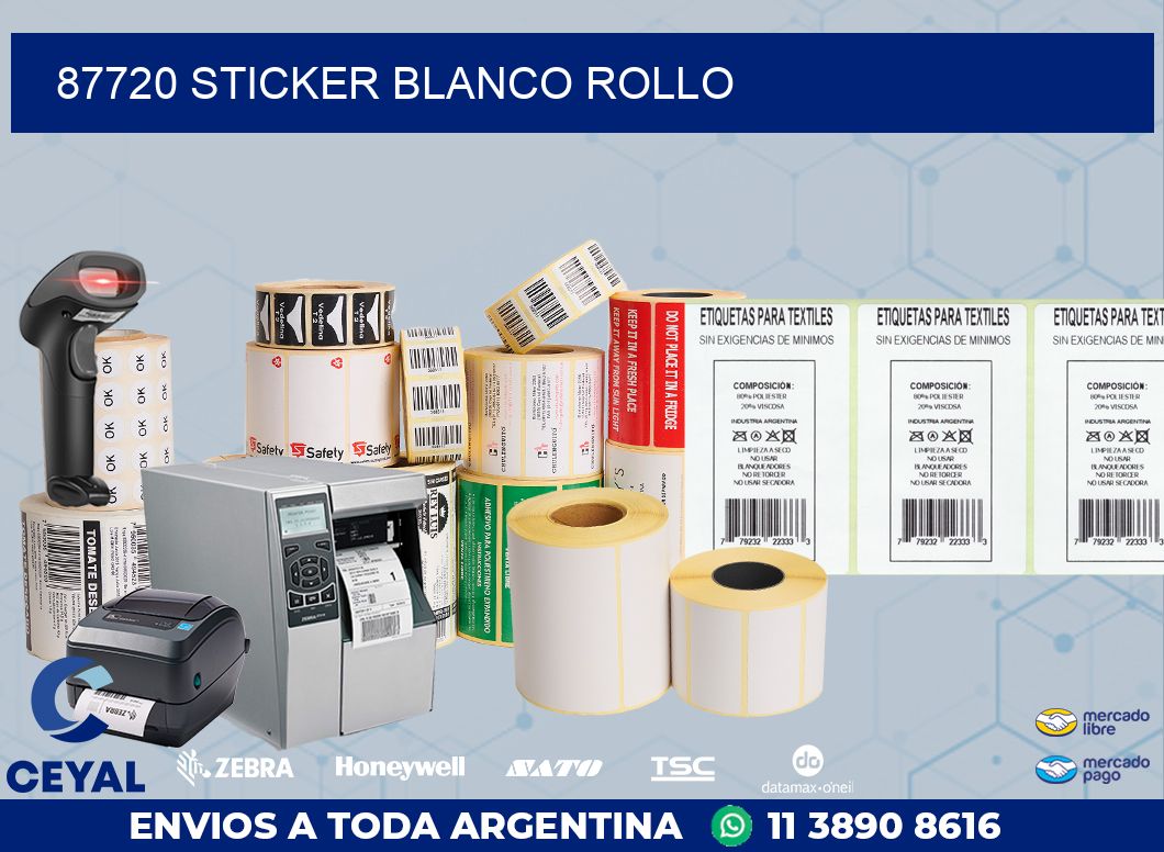 87720 sticker blanco rollo