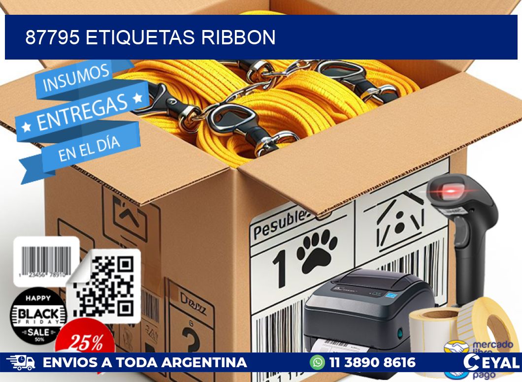 87795 ETIQUETAS RIBBON