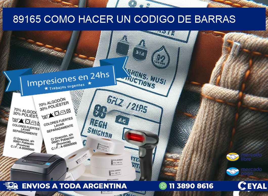 89165 como hacer un codigo de barras