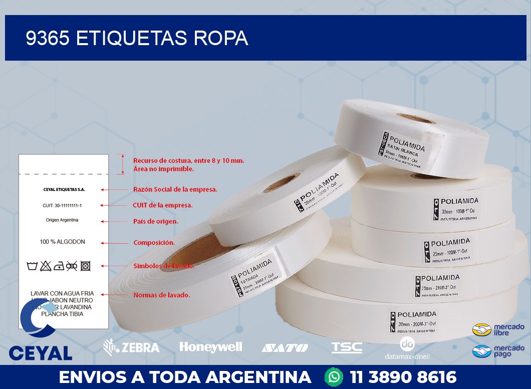 9365 ETIQUETAS ROPA