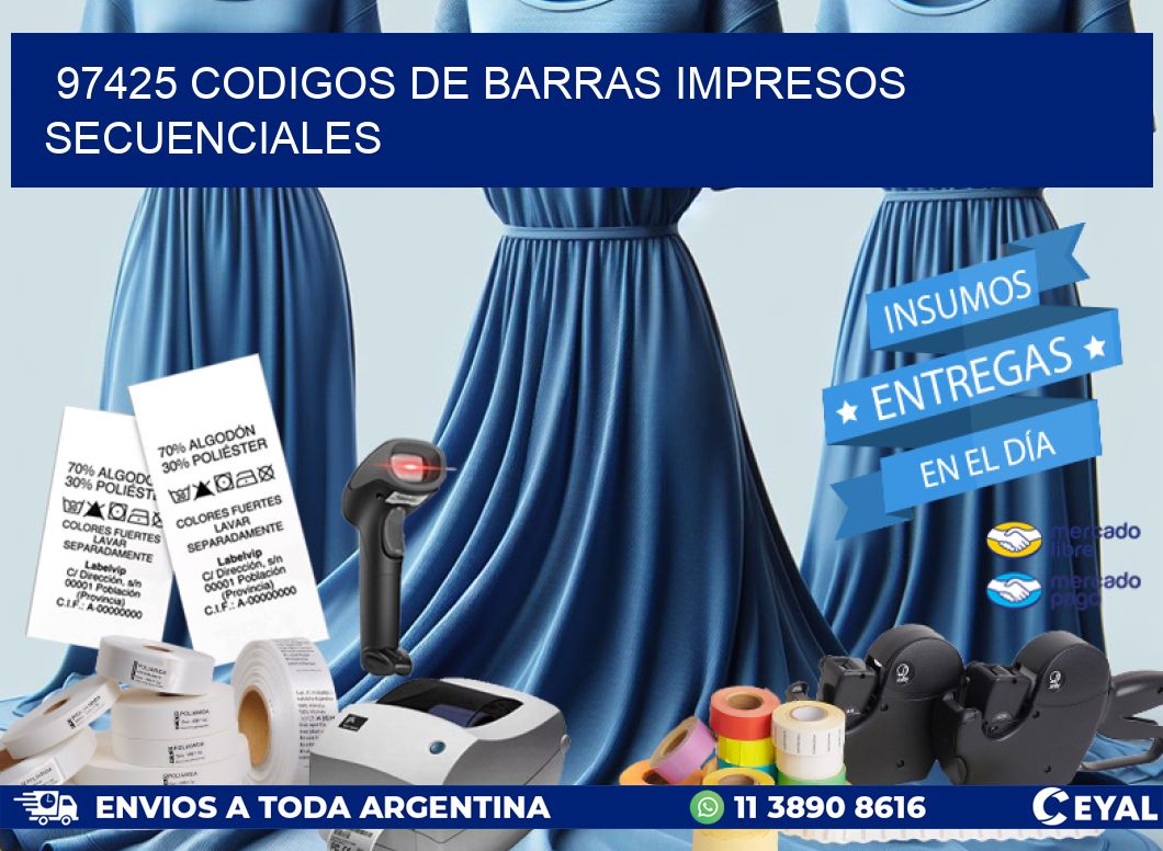 97425 codigos de barras impresos secuenciales