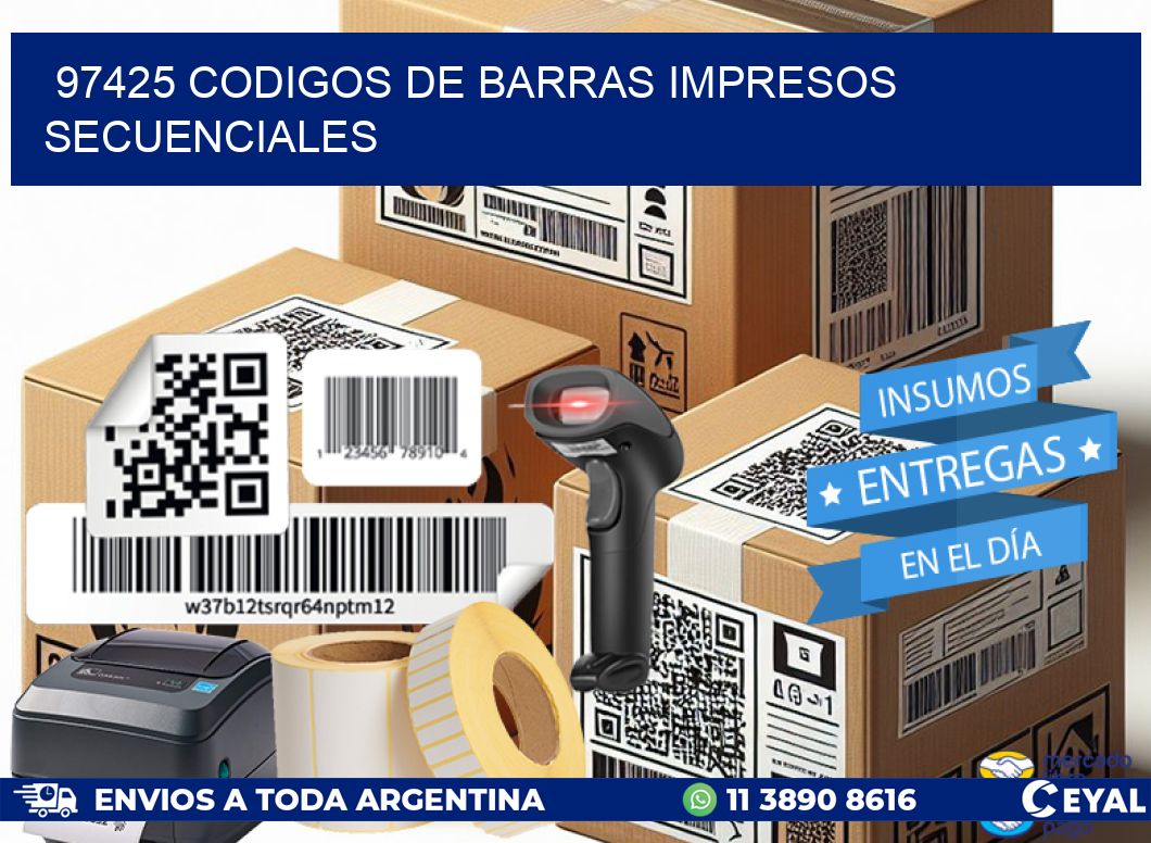 97425 codigos de barras impresos secuenciales