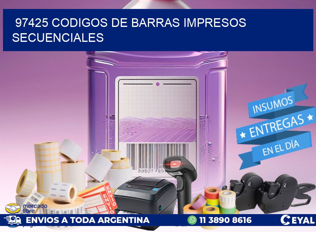 97425 codigos de barras impresos secuenciales