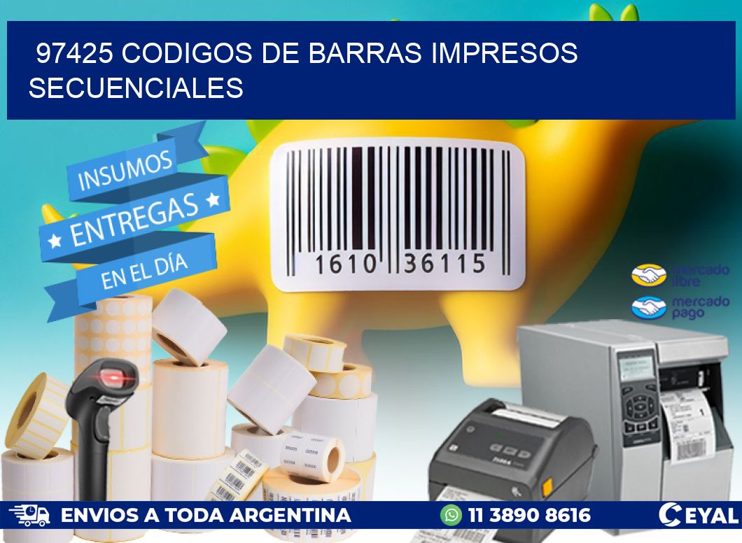 97425 codigos de barras impresos secuenciales