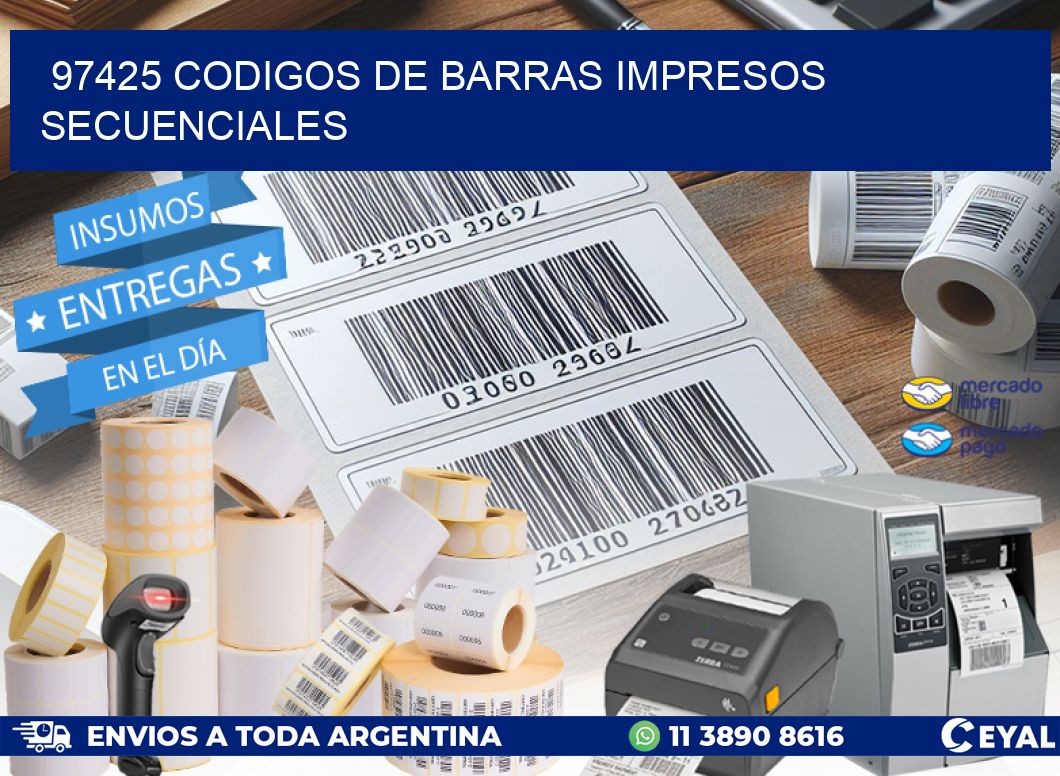 97425 codigos de barras impresos secuenciales