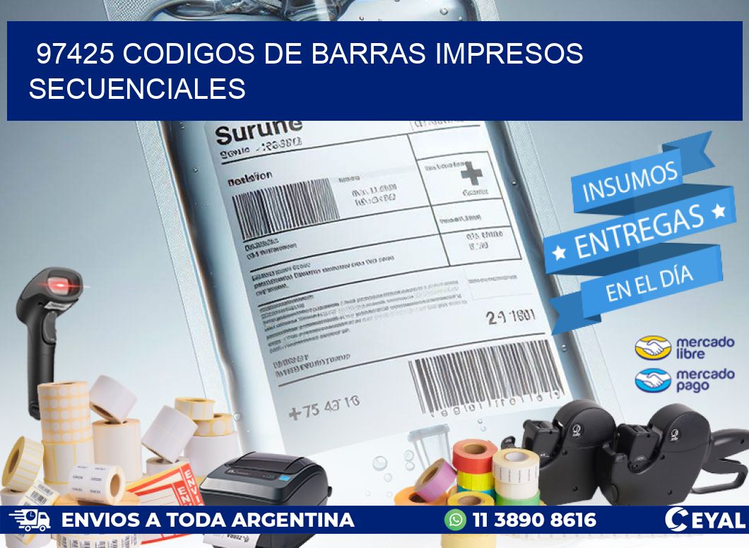 97425 codigos de barras impresos secuenciales