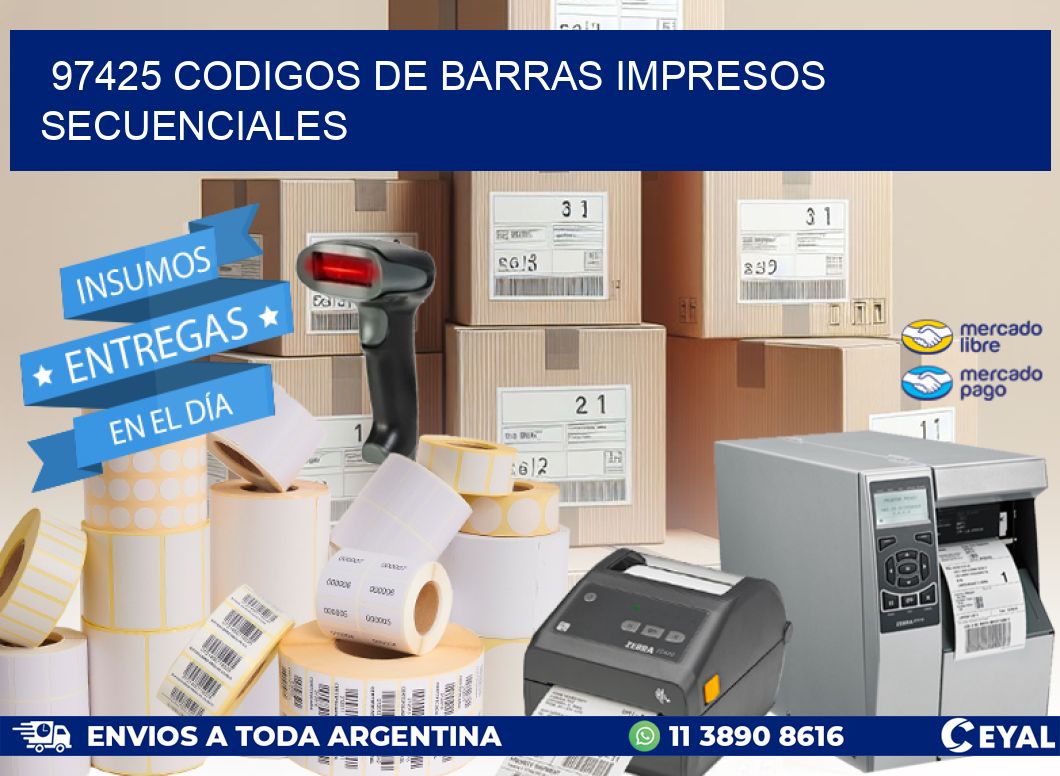 97425 codigos de barras impresos secuenciales