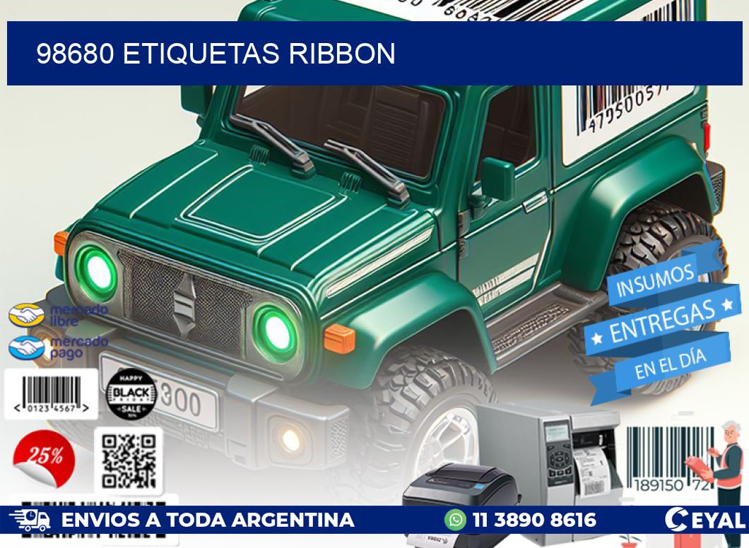 98680 ETIQUETAS RIBBON