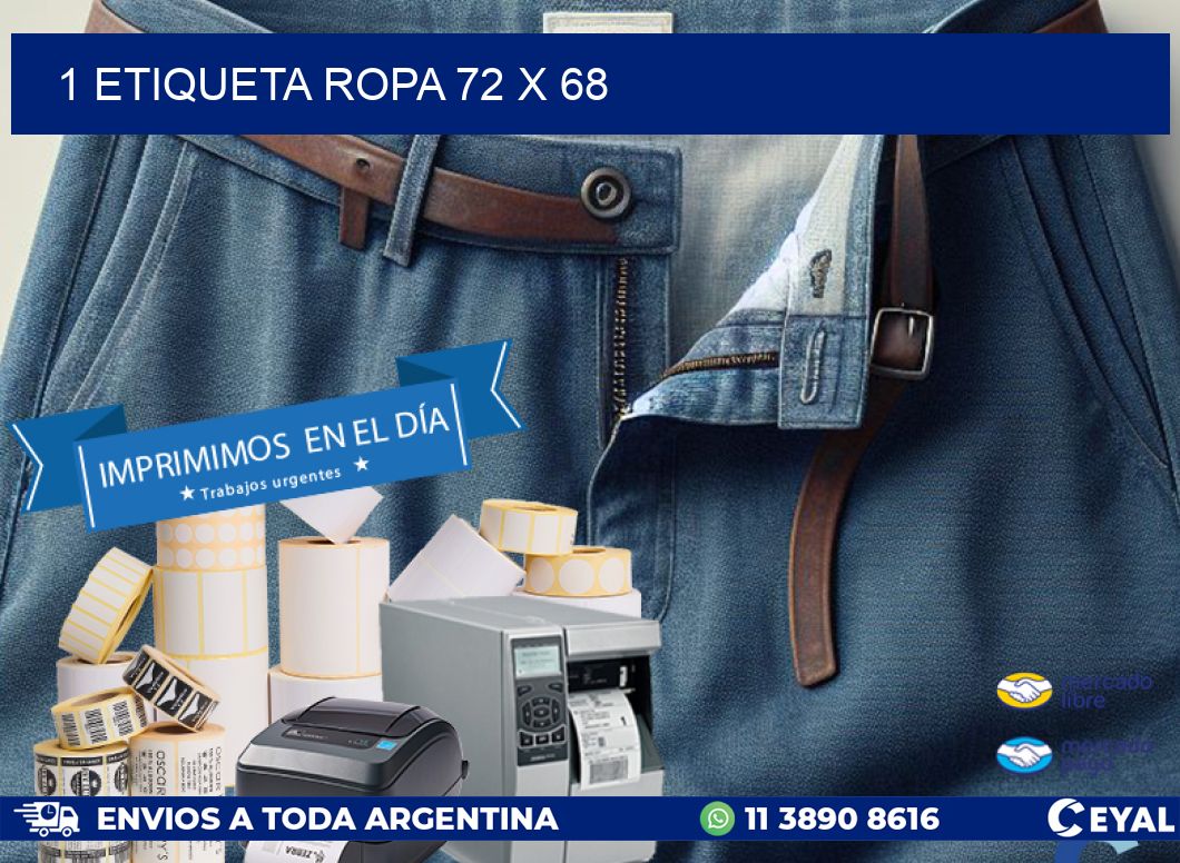 1 ETIQUETA ROPA 72 x 68