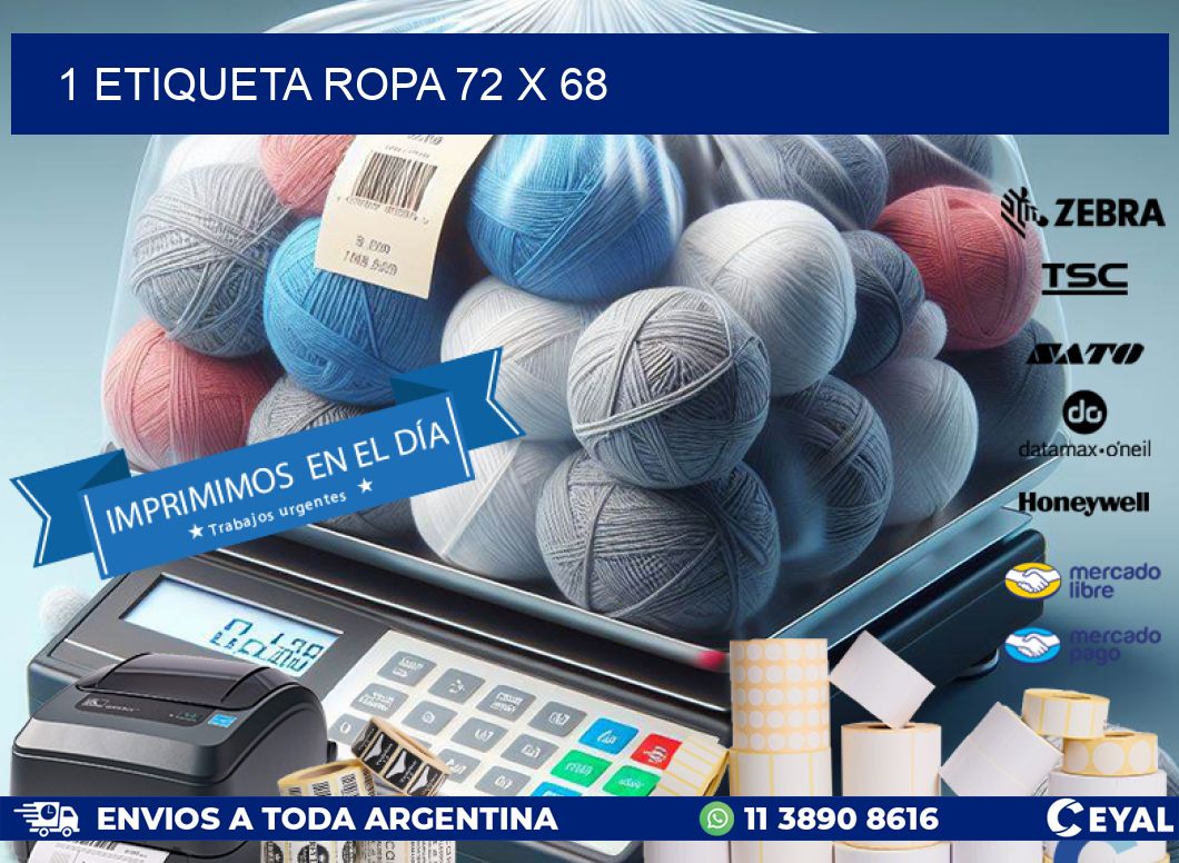 1 ETIQUETA ROPA 72 x 68