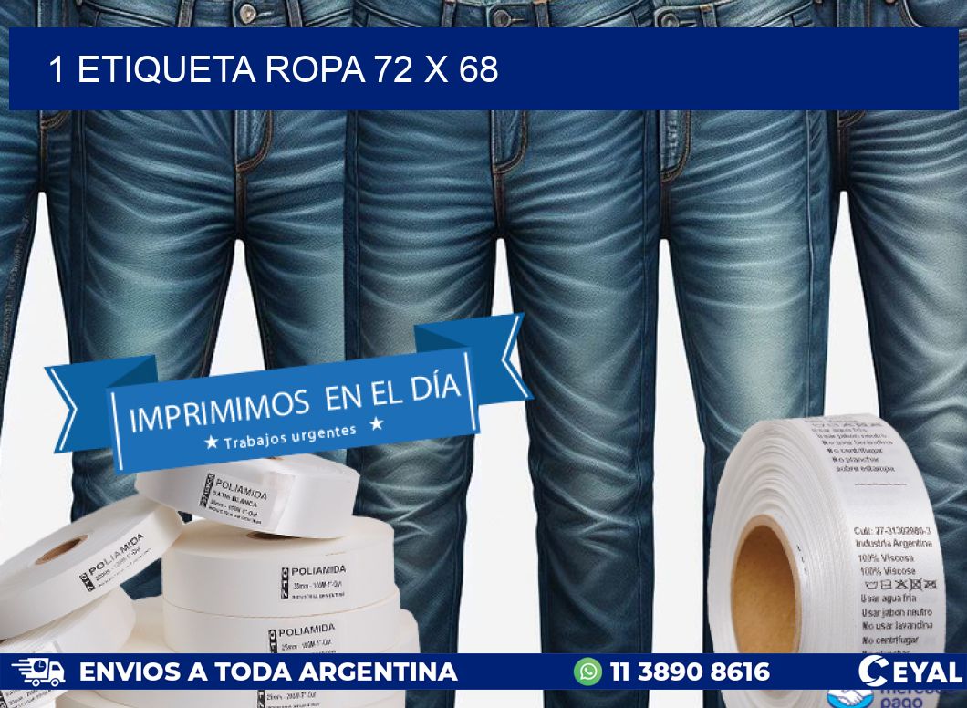 1 ETIQUETA ROPA 72 x 68