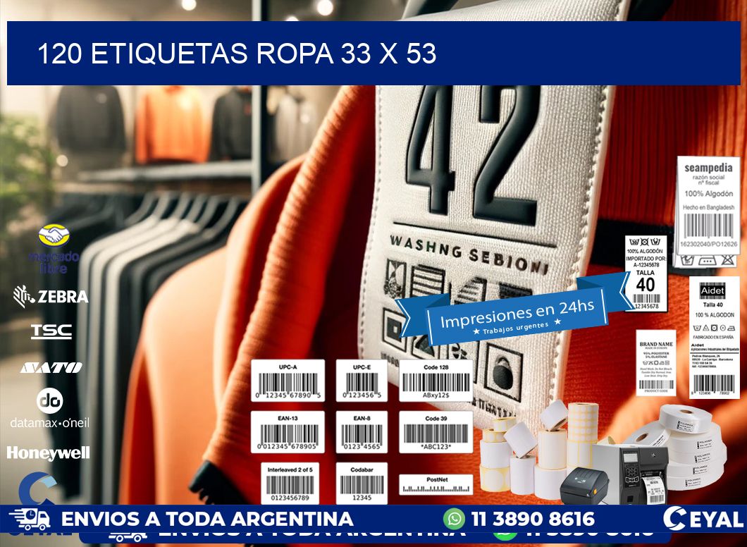 120 ETIQUETAS ROPA 33 x 53