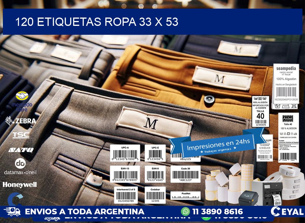 120 ETIQUETAS ROPA 33 x 53