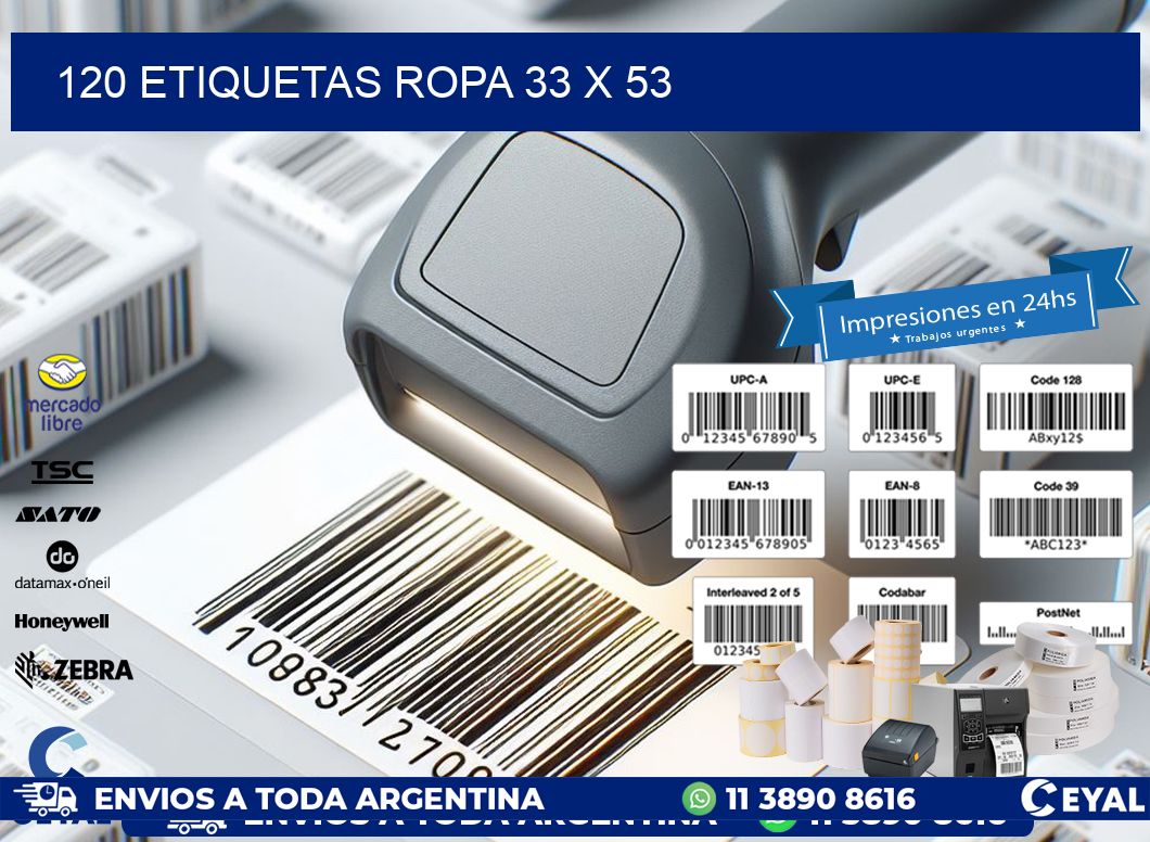 120 ETIQUETAS ROPA 33 x 53