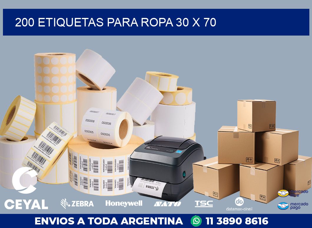 200 ETIQUETAS PARA ROPA 30 x 70