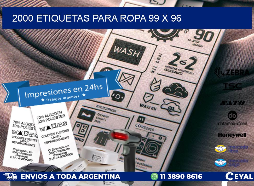 2000 ETIQUETAS PARA ROPA 99 x 96