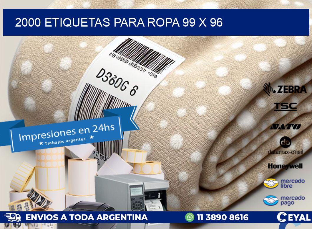 2000 ETIQUETAS PARA ROPA 99 x 96