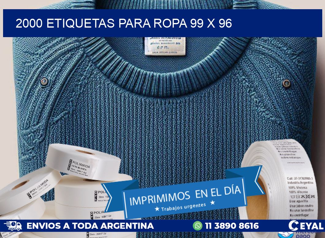 2000 ETIQUETAS PARA ROPA 99 x 96