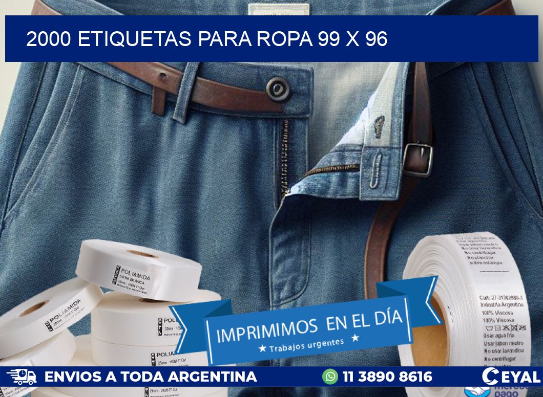 2000 ETIQUETAS PARA ROPA 99 x 96