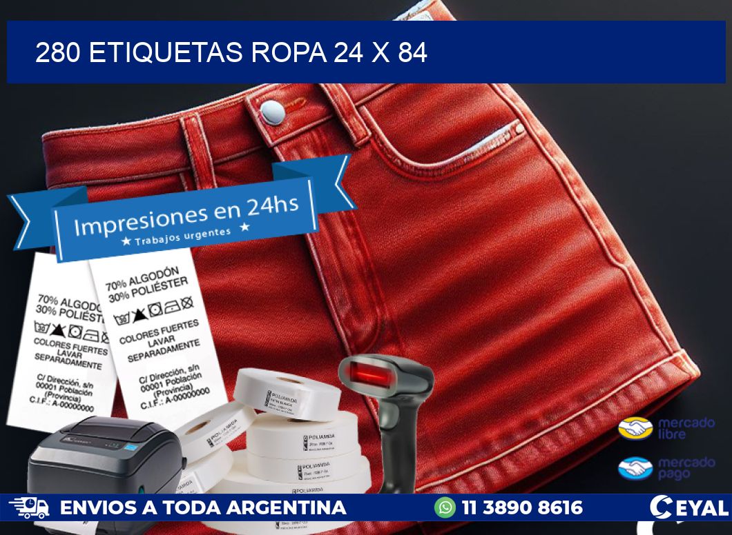 280 ETIQUETAS ROPA 24 x 84