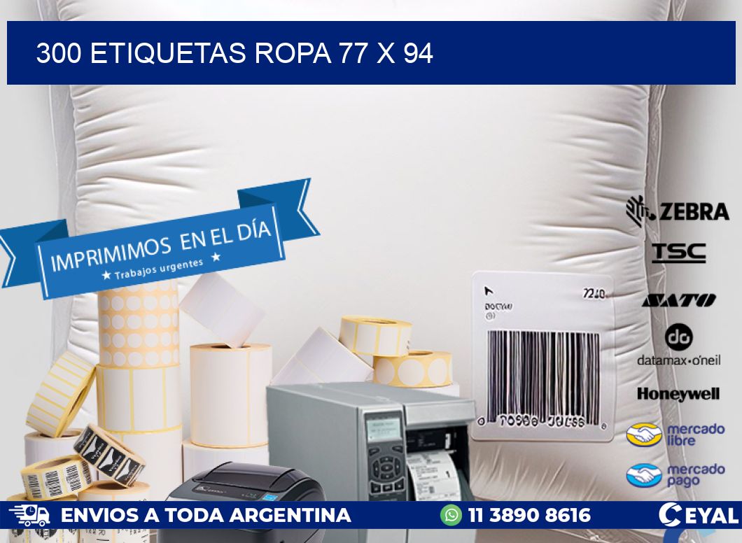 300 ETIQUETAS ROPA 77 x 94