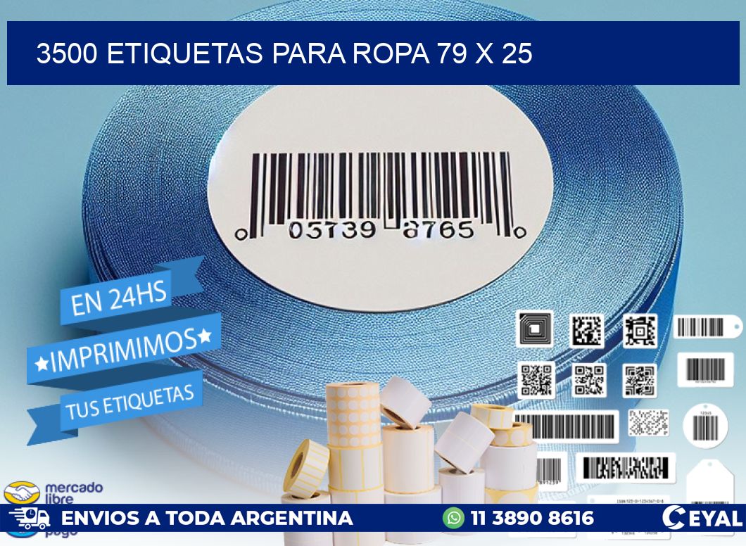 3500 ETIQUETAS PARA ROPA 79 x 25