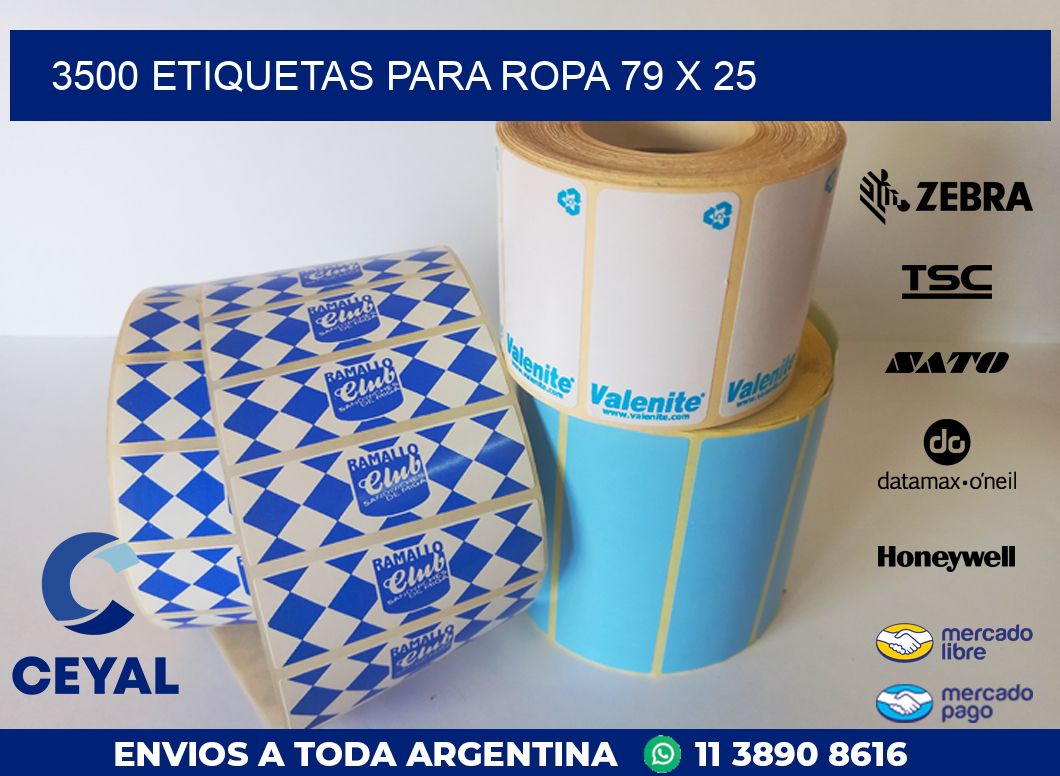 3500 ETIQUETAS PARA ROPA 79 x 25