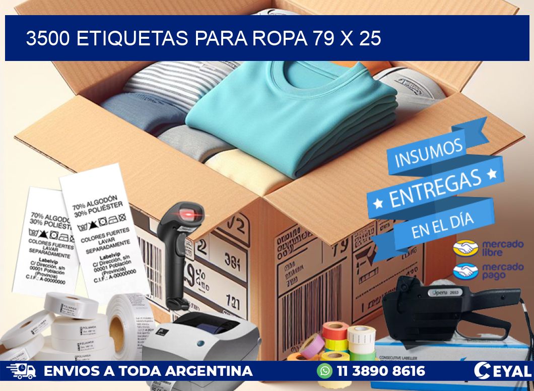 3500 ETIQUETAS PARA ROPA 79 x 25