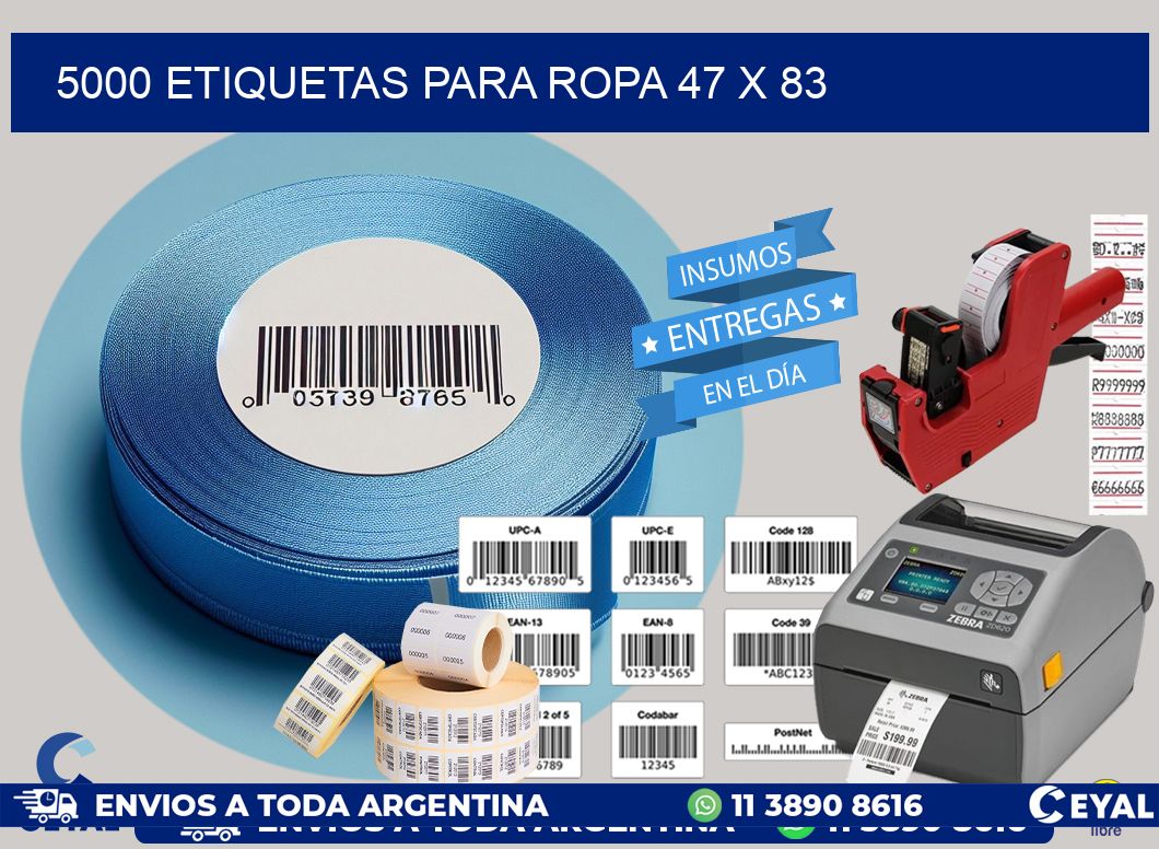 5000 ETIQUETAS PARA ROPA 47 x 83