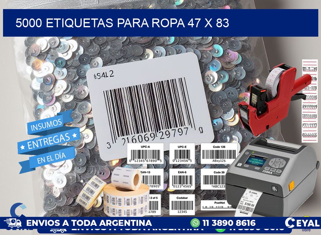 5000 ETIQUETAS PARA ROPA 47 x 83