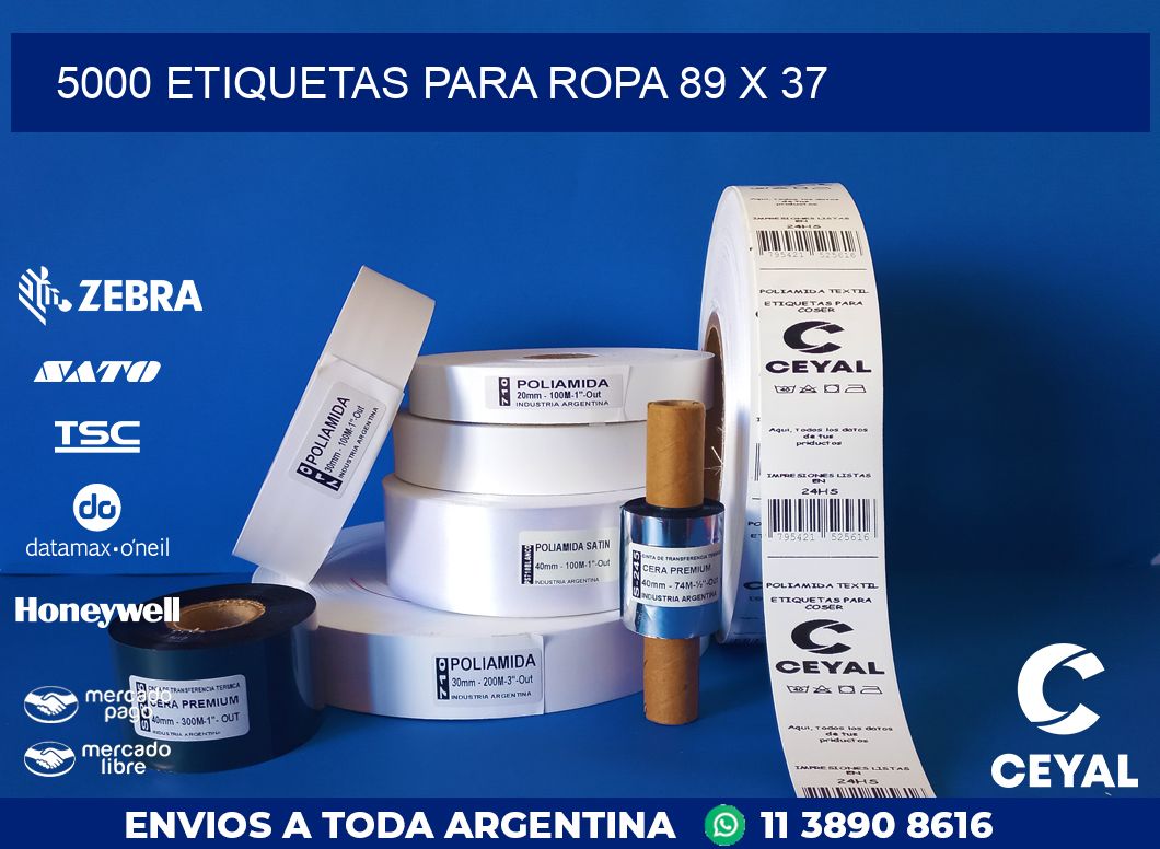 5000 ETIQUETAS PARA ROPA 89 x 37