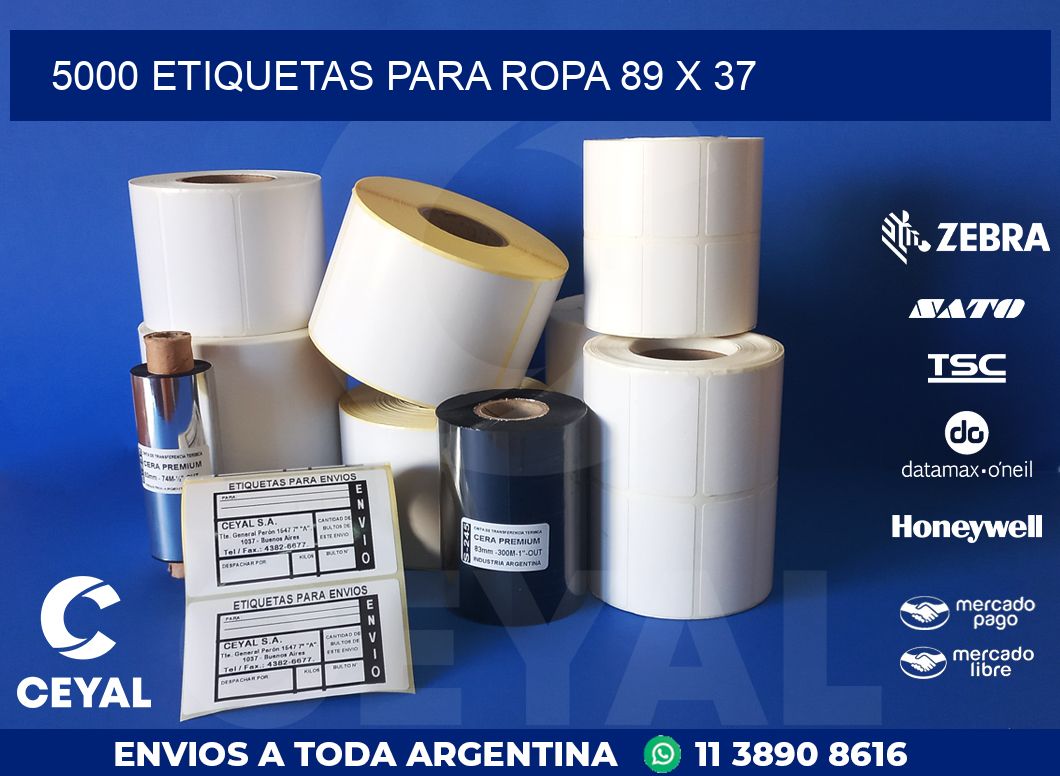 5000 ETIQUETAS PARA ROPA 89 x 37