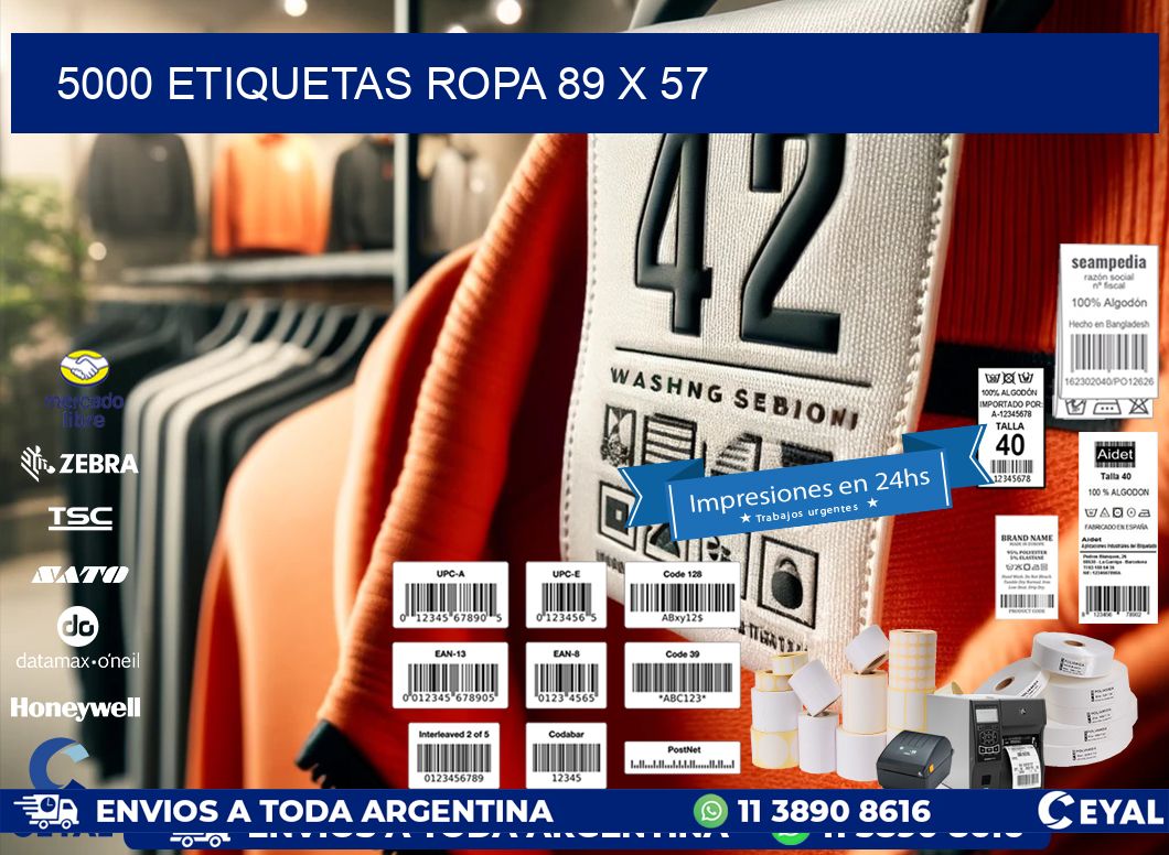 5000 ETIQUETAS ROPA 89 x 57